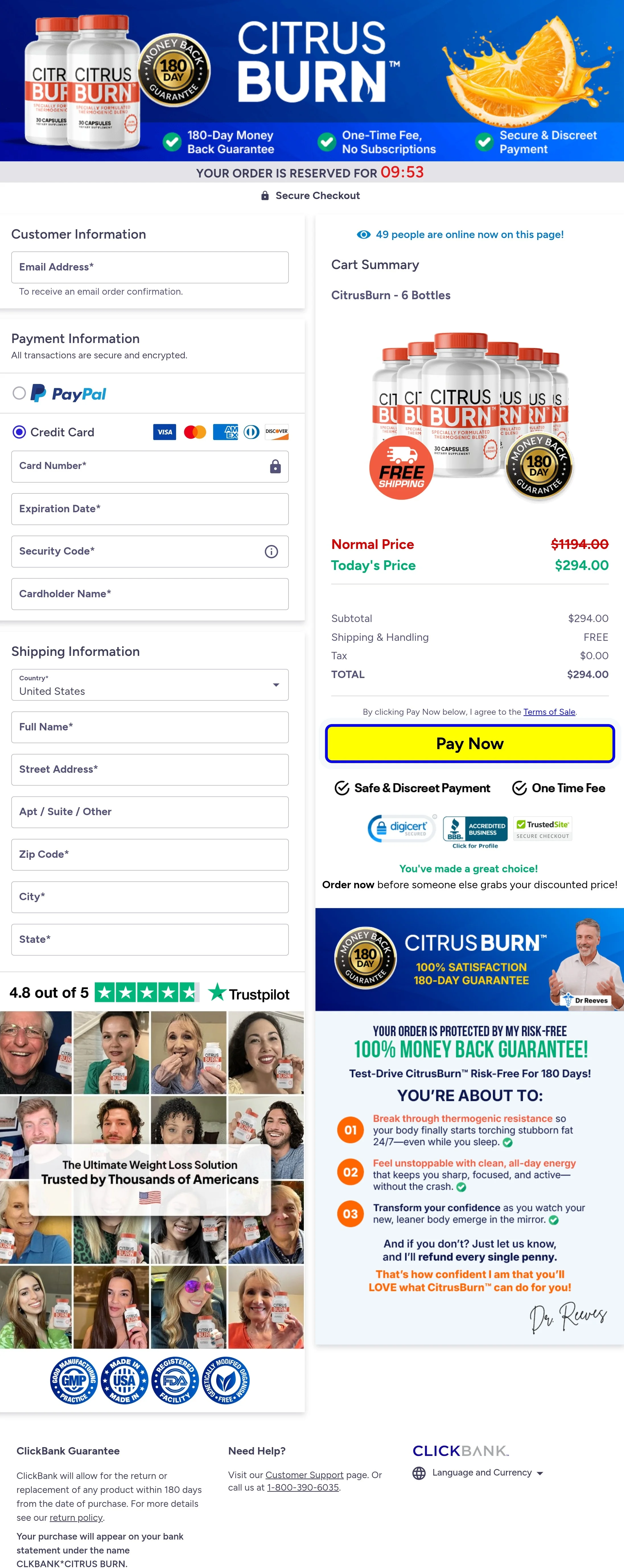 CitrusBurn order form